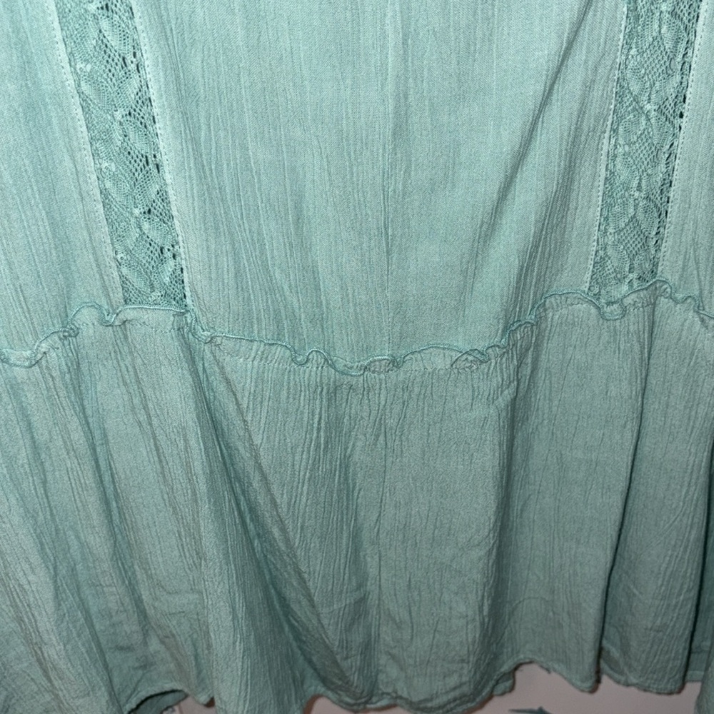 FRYE AND CO. Teal Ruffle Sleeve Dress w/slip NWOT - Picture 7 of 12